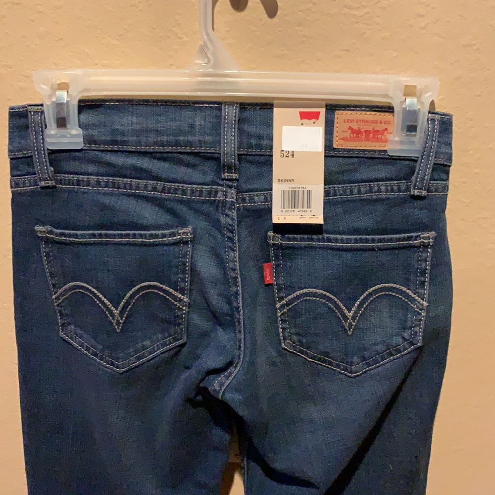 LEVI 524 DARK WASH SKINNY JEANS